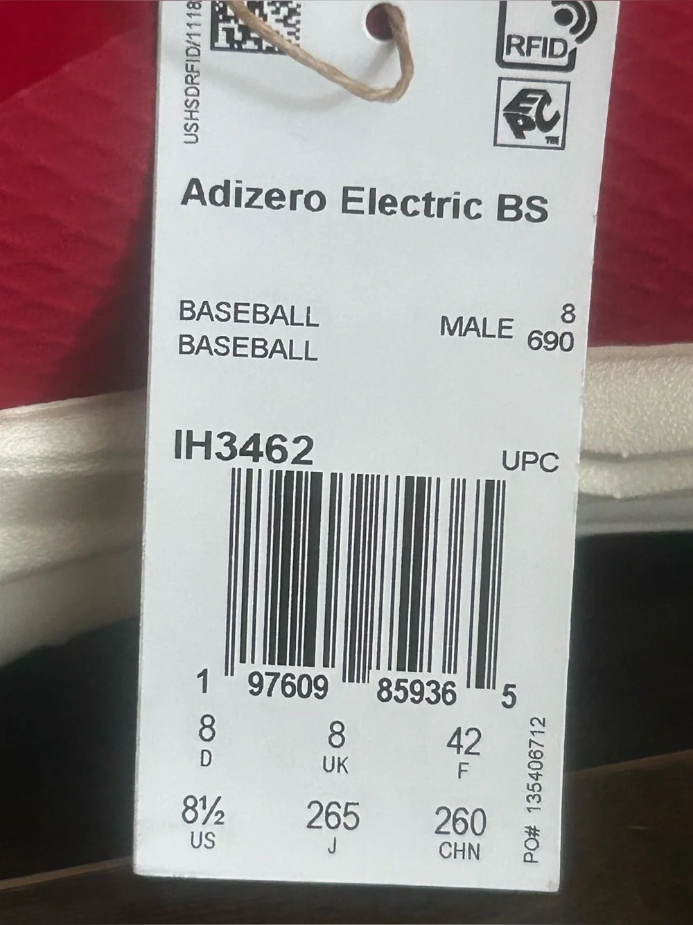 Adidas Adizero Electric BS Men’s Baseball Cleats Red Size 8.5 IH3462